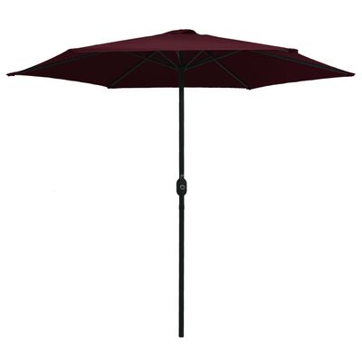 vidaXL Parasol ogrodowy na aluminiowym słupku, 270x246 cm, bordowy