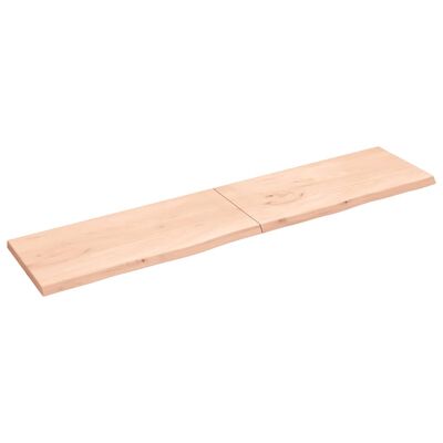 vidaXL Blat stołu, 220x50x(2-4) cm, surowe lite drewno dębowe