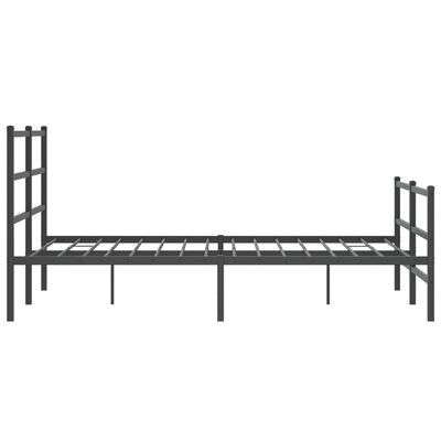 vidaXL Metalowa rama łóżka z wezgłowiem i zanóżkiem, czarna, 140x190cm