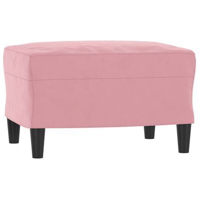 vidaXL 3-osobowa sofa z podnóżkiem, różowa, 180 cm, aksamitem