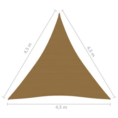 vidaXL Żagiel przeciwsłoneczny, 160 g/m², taupe, 4,5x4,5x4,5m, HDPE