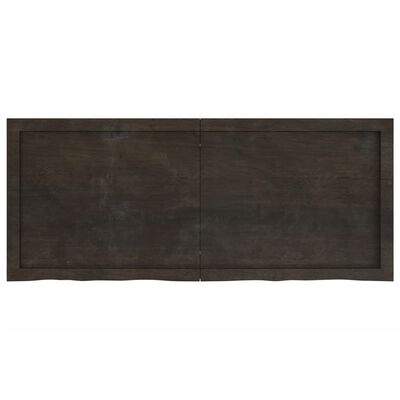 vidaXL Półka, ciemnobrązowa, 120x50x(2-6) cm, wykończone drewno dębowe