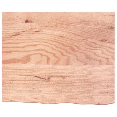 vidaXL Blat do łazienki, jasnobrązowy, 60x50x(2-6) cm, lite drewno