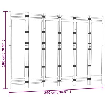 vidaXL Składany parawan 6-panelowy, 240 cm, bambus i płótno