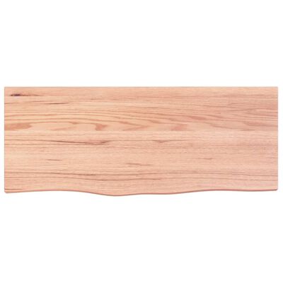 vidaXL Blat do stołu, jasnobrązowy, 100x40x(2-4)cm, lite drewno dębowe