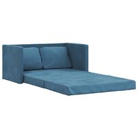 vidaXL Sofa podłogowa 2-w-1, niebieska, 122x204x55 cm, aksamit