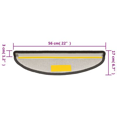 vidaXL Nakładki na schody, 15 szt., 56 x 17 x 3 cm, ciemnoszare