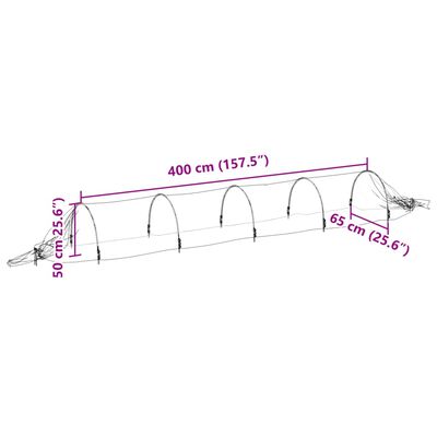 vidaXL Tunele ogrodowe z siatki, 2 szt., 1,5x5 m, włókno szklane i PP