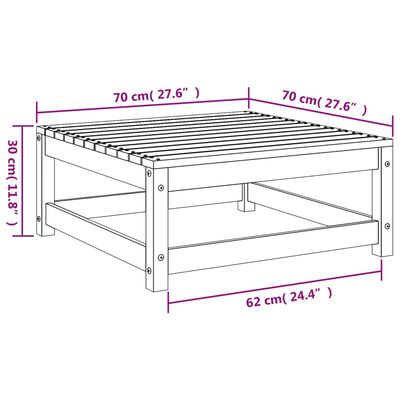 vidaXL Podnóżek ogrodowy, 70x70x30 cm, impregnowane drewno sosnowe