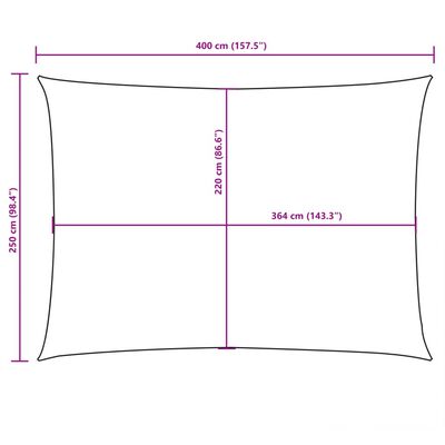 vidaXL Prostokątny żagiel ogrodowy, tkanina Oxford, 2,5x4 m, biały