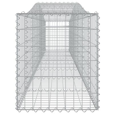 vidaXL Kosze gabionowe, 5 szt, 400x50x60/80 cm, galwanizowane żelazo