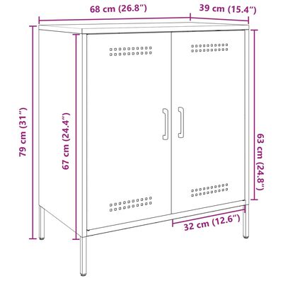 vidaXL Szafka, czarna, 68x39x79 cm, stal