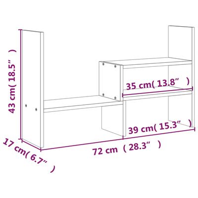 vidaXL Podstawka na monitor, czarna, (39-72)x17x43 cm, drewno sosnowe