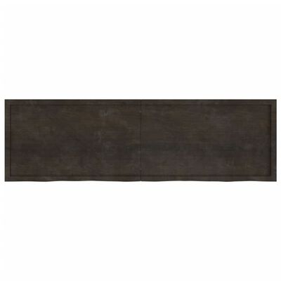 vidaXL Blat stołu, ciemnobrązowy, 200x60x(2-4) cm, lite drewno dębowe