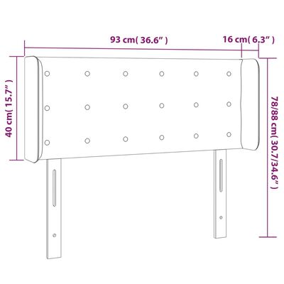 vidaXL Zagłówek do łóżka z LED, zielony, 93x16x78/88 cm, tkanina