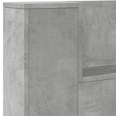vidaXL Zagłówek z półką i LED, szarość betonu, 220x16,5x103,5 cm