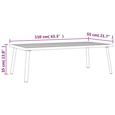 vidaXL Ogrodowy stolik kawowy, antracytowy, 110x55x35 cm, stalowy