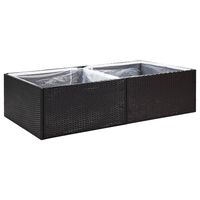 vidaXL Donica ogrodowa, czarna, 157x80x40 cm, rattan PE