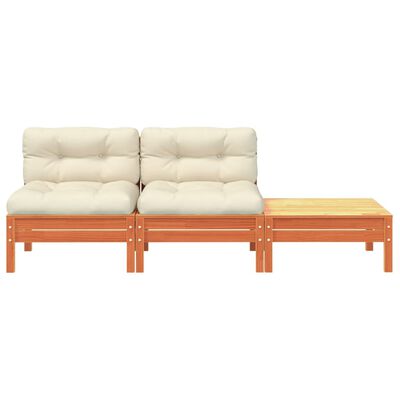 vidaXL Sofa ogrodowa z poduszkami i podnóżkiem, 2-osobowa