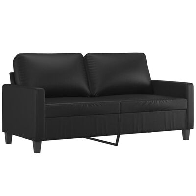 vidaXL 2-osobowa sofa, czarna, 140 cm, sztuczna skóra