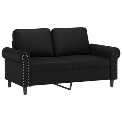 vidaXL 2-osobowa sofa, czarna, 120 cm, sztuczna skóra