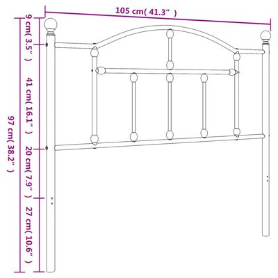 vidaXL Metalowe wezgłowie, białe, 100 cm