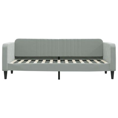 vidaXL Sofa z materacem do spania, jasnoszara, 80x200 cm, aksamit