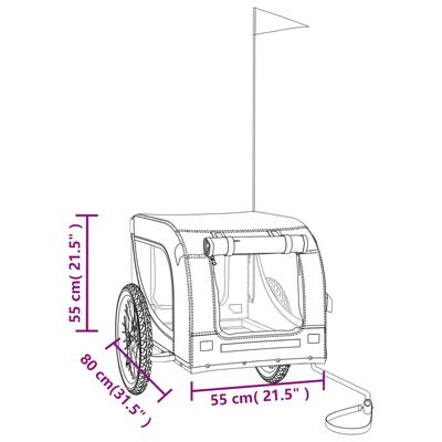 vidaXL Przyczepka rowerowa dla zwierząt, tkanina Oxford i żelazo