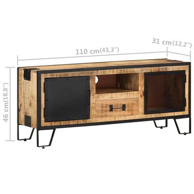 vidaXL Szafka pod telewizor, 110x31x46 cm, surowe drewno mango