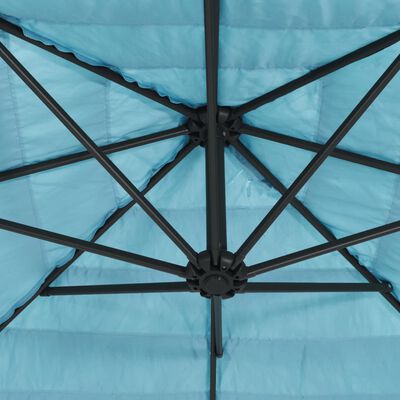 vidaXL Parasol ogrodowy na stalowym słupku, niebieski, 246x246x230 cm