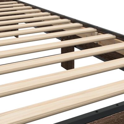 vidaXL Rama łóżka, brązowy dąb, 75x190 cm, materiał drewnopochodny