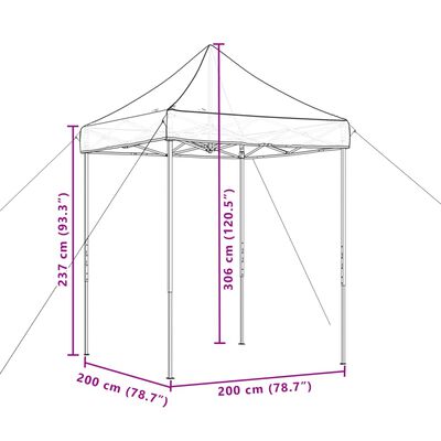 vidaXL Składany namiot imprezowy typu pop-up, taupe, 200x200x306 cm