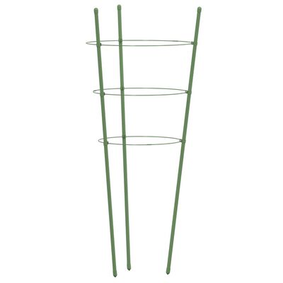 vidaXL Podpórki dla roślin, z 3 obręczami, 5 szt, zielone, 60 cm, stal