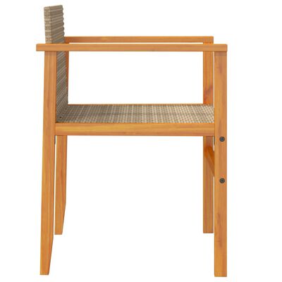 vidaXL Krzesła ogrodowe, poduszki, 2 szt., beżowe, rattan PE i drewno