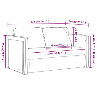 vidaXL Sofa podłogowa 2-w-1, winna czerwień, 112x174x55 cm, tkanina