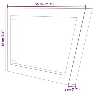 vidaXL Wsporniki do półki pod umywalkę, 2 szt., białe, trapezowe, stal