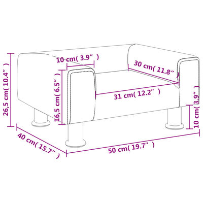 vidaXL Sofa dla dzieci, czarna, 50x40x26,5 cm, aksamitna