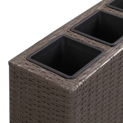 vidaXL Podwyższona donica z 4 wkładami 80x22x79 cm, rattan PE, brązowa