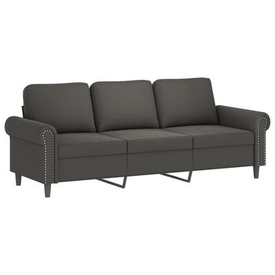 vidaXL 3-osobowa sofa z poduszkami, ciemnoszara, 180 cm, aksamit