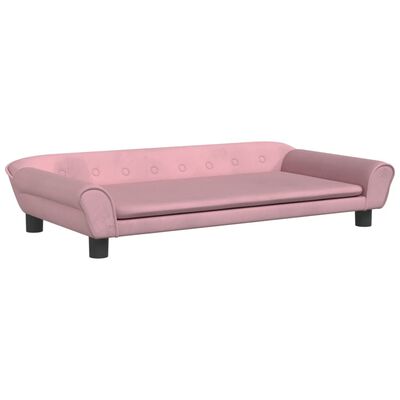 vidaXL Sofa dla dzieci, różowa, 100x50x26 cm, aksamit