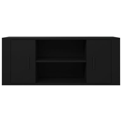 vidaXL Szafka pod TV, czarna, 100x35x40 cm, materiał drewnopochodny