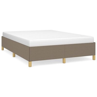 vidaXL Rama łóżka, kolor taupe, 140x190 cm, obita tkaniną
