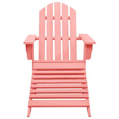 vidaXL Krzesło ogrodowe Adirondack z podnóżkiem, jodłowe, różowe