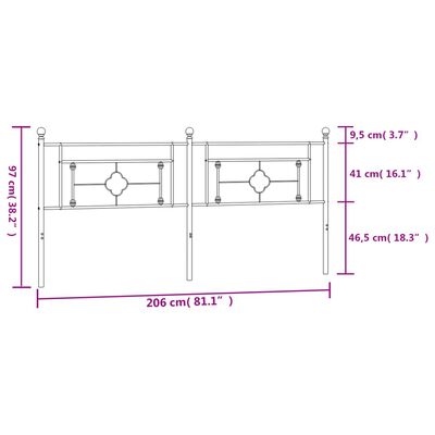 vidaXL Metalowe wezgłowie, białe, 200 cm