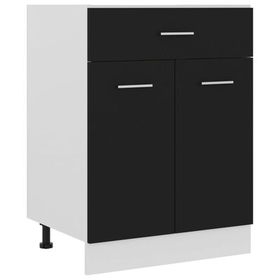 vidaXL Szafka z szufladą, czarna, 60x46x81,5 cm