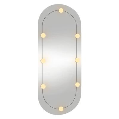 vidaXL Lustro ścienne z LED, 40x90 cm, szklane, owalne