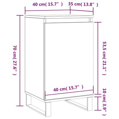 vidaXL Komoda, szarość betonu, 40x35x70 cm, materiał drewnopochodny