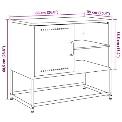 vidaXL Szafka pod telewizor, musztardowa, 100,5x39x60,5 cm, stalowa