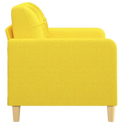 vidaXL Sofa 2-osobowa, jasnożółta, 120 cm, tapicerowana tkaniną