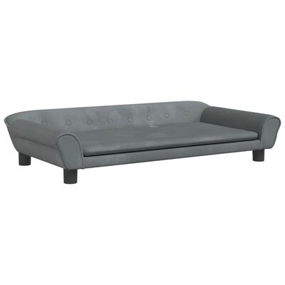 vidaXL Sofa dla dzieci, ciemnoszara, 100x50x26 cm, aksamit